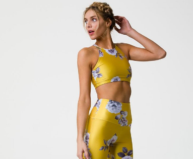 Image Title Onzie Heart Bra - Golden Floral